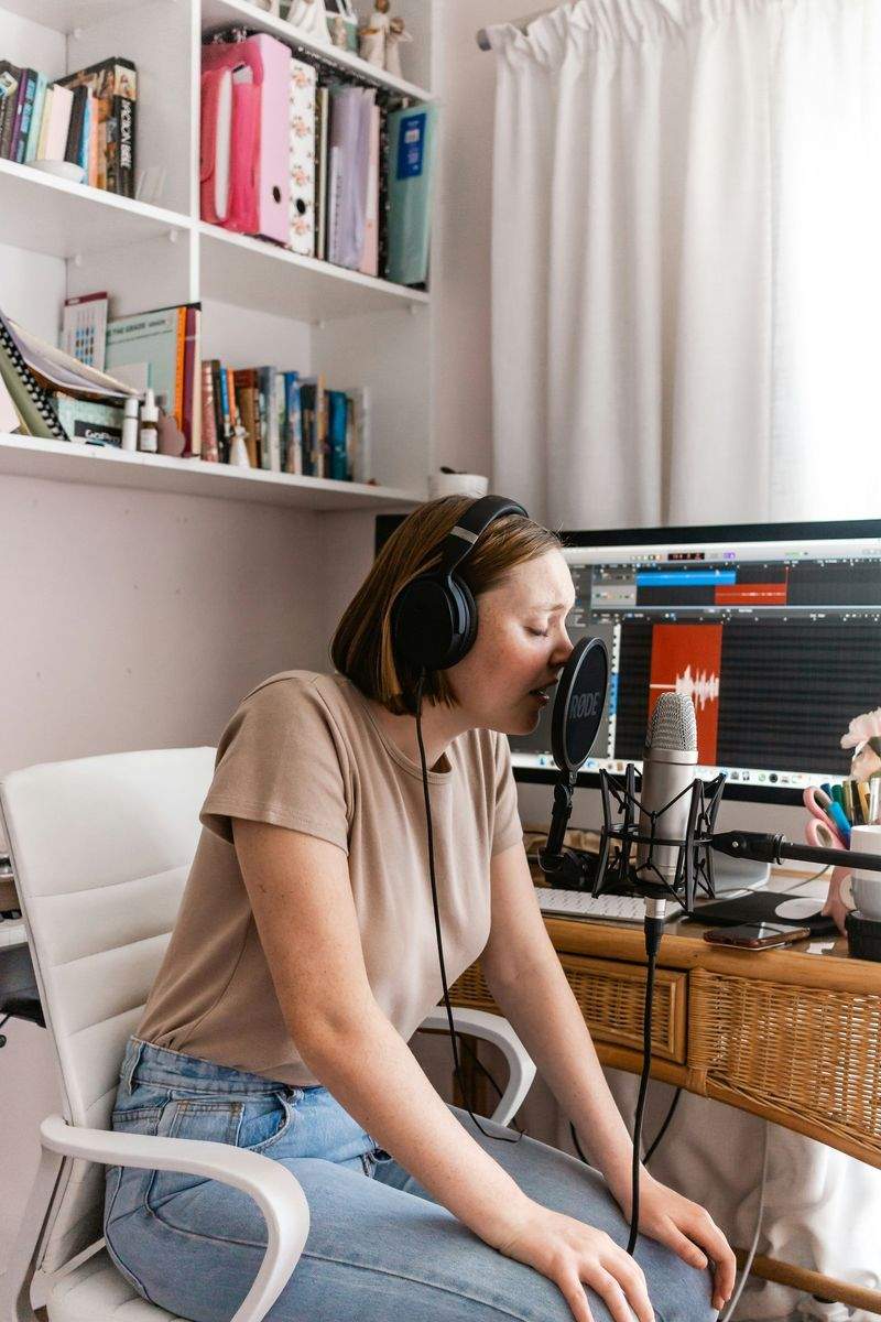 Voice-over recording sessions